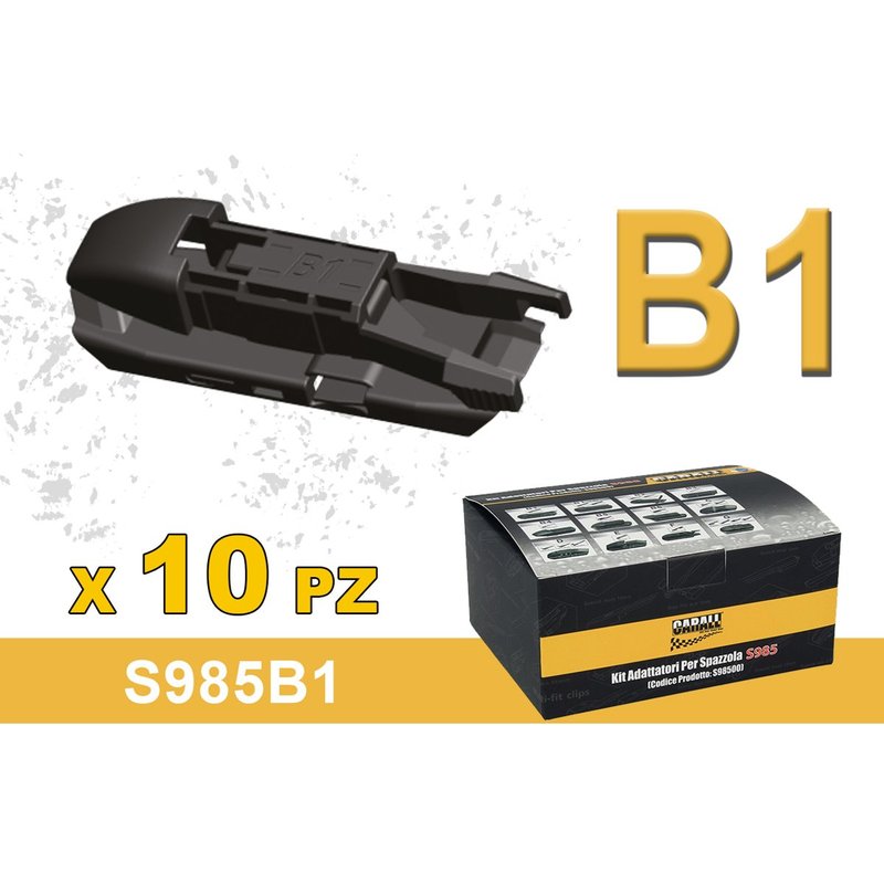 Kit 10 Attacchi B1 Per Spazzole Tergicristallo S985 Flat e T191 Ibrida