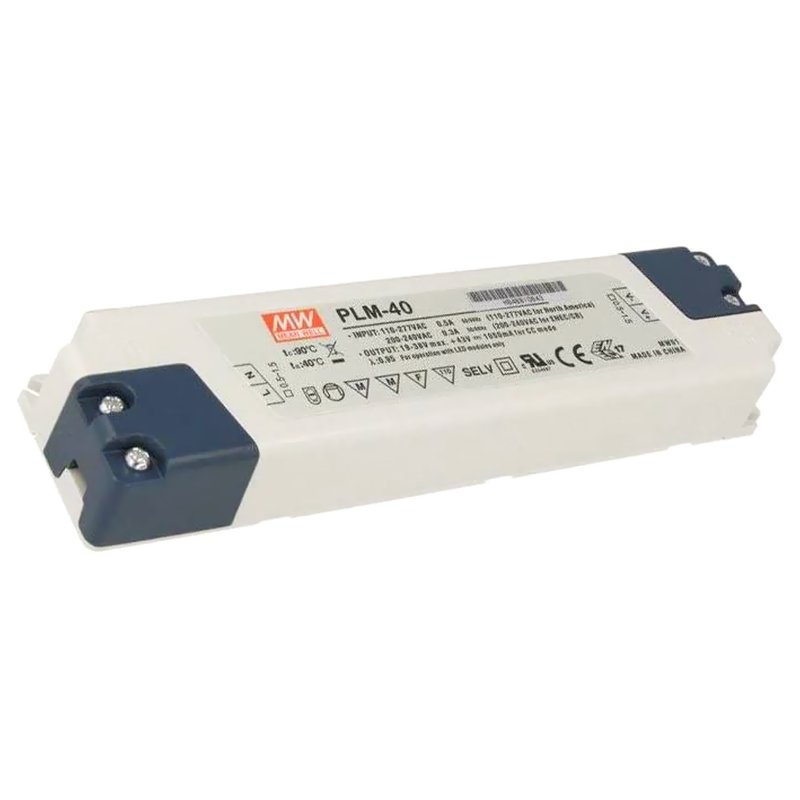MW MEAN WELL PLM-40-1750 Led Driver Corrente Costante 1750mA DC12V-23V Max 40W