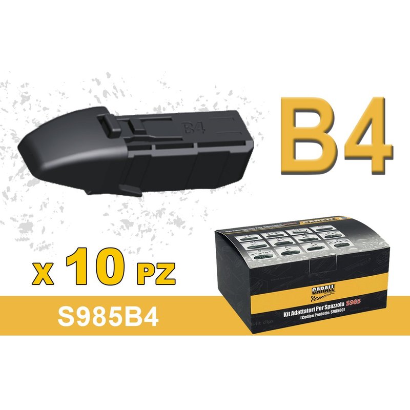 Kit 10 Attacchi B4 Per Spazzole Tergicristallo S985 Flat e T191 Ibrida