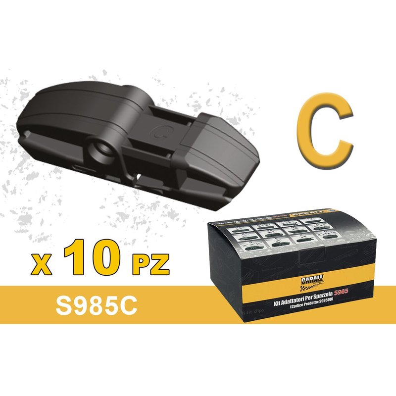 Kit 10 Attacchi C Per Spazzole Tergicristallo S985 Flat e T191 Ibrida