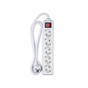 Multipresa Ciabatta Elettrica 5 Posti Schuko Spina Tipo Ibrido F + E Cavo Lunga 1,5 Metri Con Interruttore SKU-8766