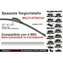 Spazzola Tergicristallo Auto Universale S985 24'' 600mm 16 Attacchi Opzionale