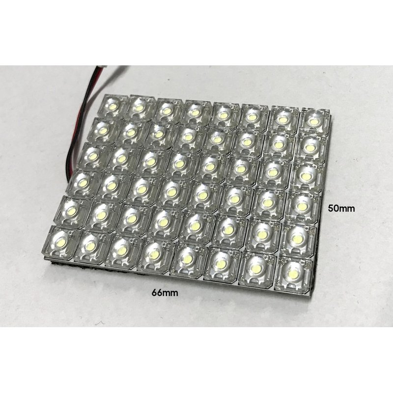Pannello LED 12V rosso 5W, 48 LED F5 Flux, plafoniera adesiva per abitacolo