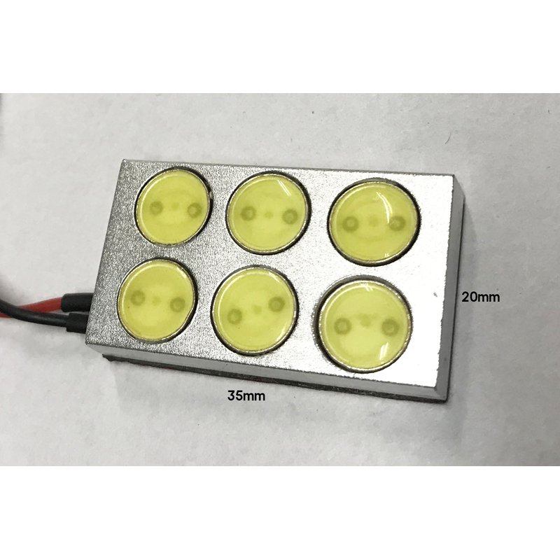 Pannello plafoniera LED 12V, 6 Power LED 1W, bianco freddo 6000K