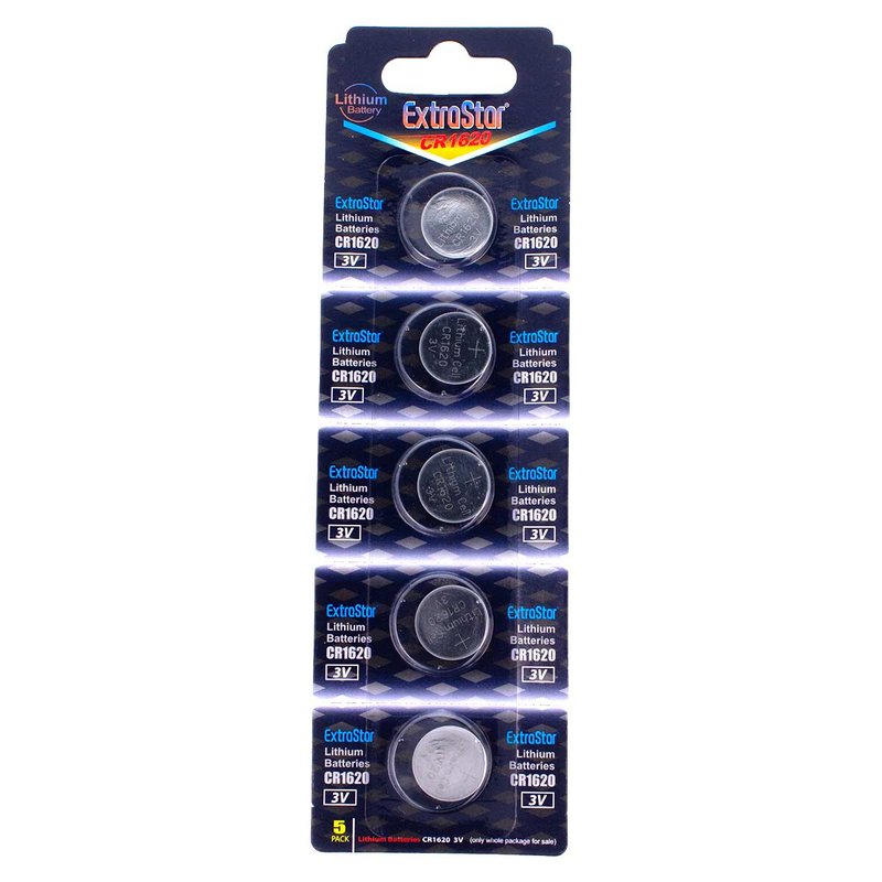 Pila Batteria A Bottone CR1620 3V Confezione Da 5 Pile