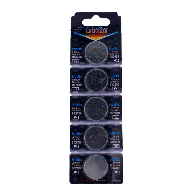 Pila Batteria A Bottone CR2430 3V Confezione Da 5 Pile