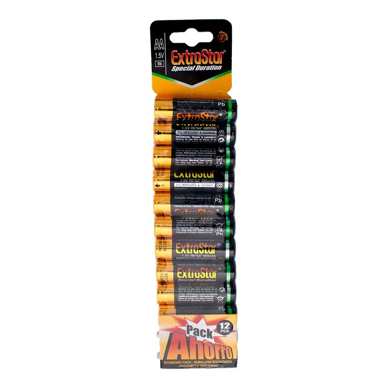 Pile Batterie R6 AA Stilo 1,5V 860mAh MN1500 Alcalina Confezione da 12 Pezzi