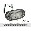 10 Pezzi Fanali Laterali LED 12V 24V Bianco Freddo Luci Cortesia Camper Furgone
