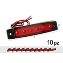 10 Pezzi Fanali Laterali LED 12V 24V Luce Rossa Ingombro Cortesia Camper