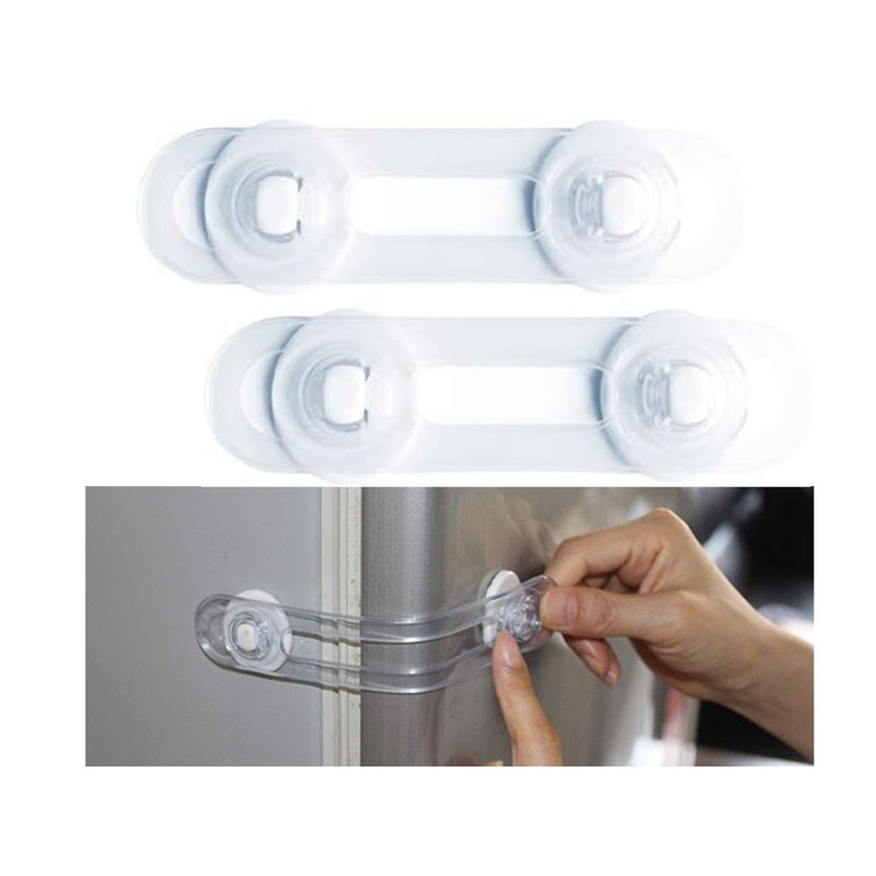 2 pezzi chiusure di sicurezza bambini 120x30 mm, blocca ante e cassetti biadesivo
