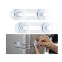 2 pezzi chiusure di sicurezza bambini 120x30 mm, blocca ante e cassetti biadesivo
