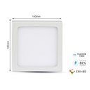 Plafoniera Pannello Led Slim Montaggio a Plafone Quadrato 140X140X24mm 12W 3000K SKU-4913