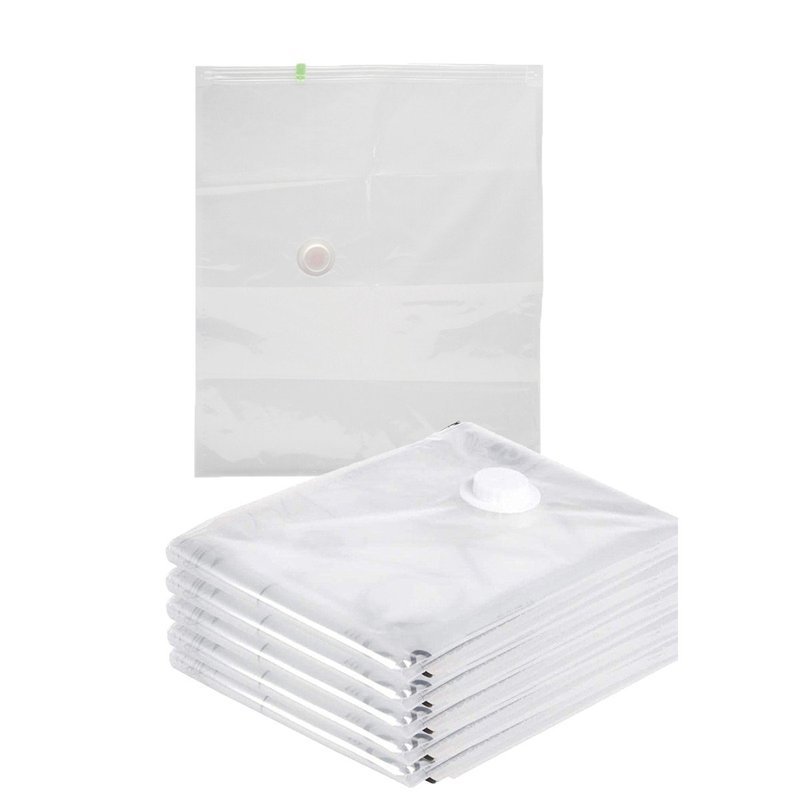 6 pezzi sacchetti sottovuoto per vestiti 50x60 cm, buste trasparenti riutilizzabili
