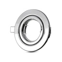 Porta Faretto Led GU10 MR16 Rotondo Con Molla Colore Cromato Orientabile Spotlight Fitting SKU-3471