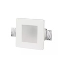 Portafaretto Da Incasso A Scomparsa Corpo Quadrato In Gesso Vetro Satinata Portalampada GU10 Incluso SKU-3691