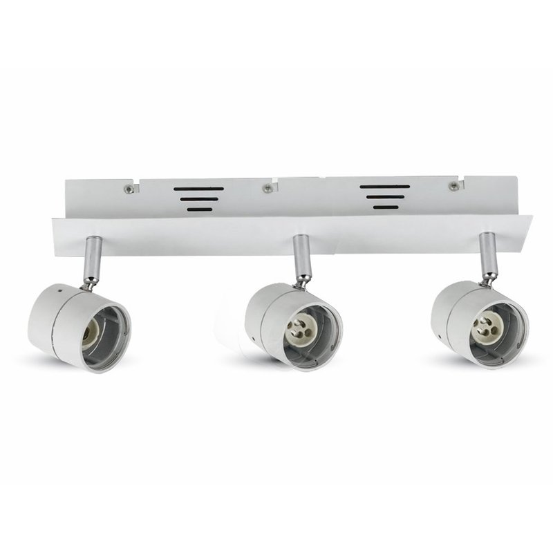 [LP1003] Portafaretto Da Soffitto Esterno Per 3 Teste Lampade Led GU10 Orientabile Colore Bianco SKU-3619