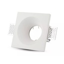 Portafaretto Lampada Led GU10 Da Incasso A Scomparsa Corpo Quadrato 120X120mm In Gesso Bianco Verniciabile SKU-3641