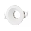 Portafaretto Lampada Led GU10 Da Incasso A Scomparsa Corpo Rotondo Diametro 120mm In Gesso Bianco Verniciabile SKU-3640