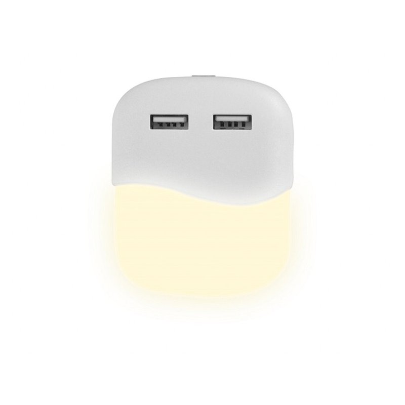 Segnapasso LED Quadrato Samsung 0,45W con Sensore Crepuscolare e USB, 60x60 mm