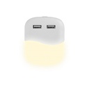 Segnapasso LED Quadrato Samsung 0,45W con Sensore Crepuscolare e USB, 60x60 mm