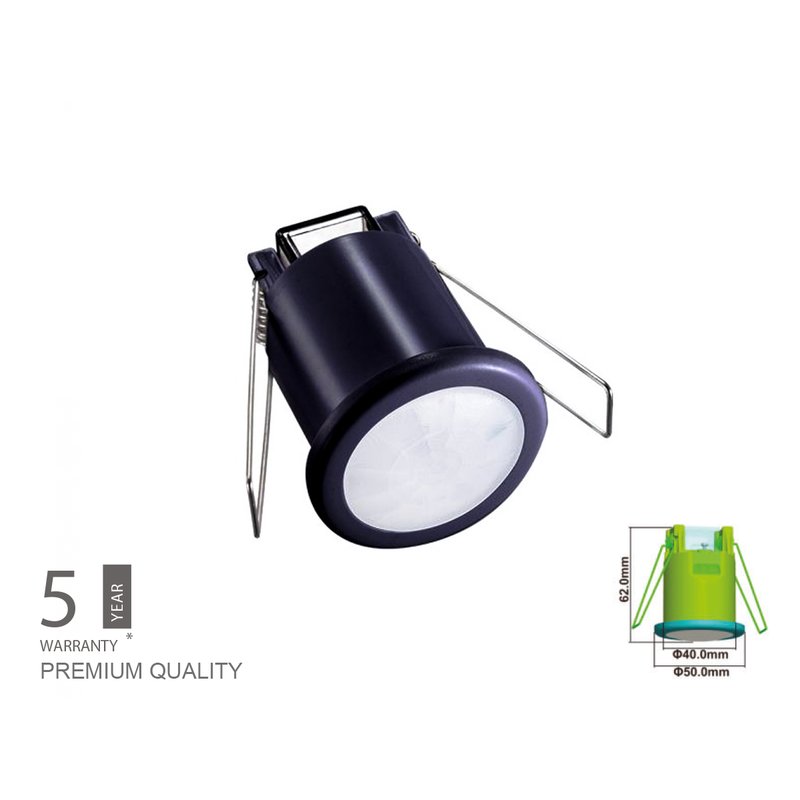 [CL6609] Sensore di Movimento PIR Mini Montaggio Da Incasso Soffitto Nero 360 Gradi SKU-6609