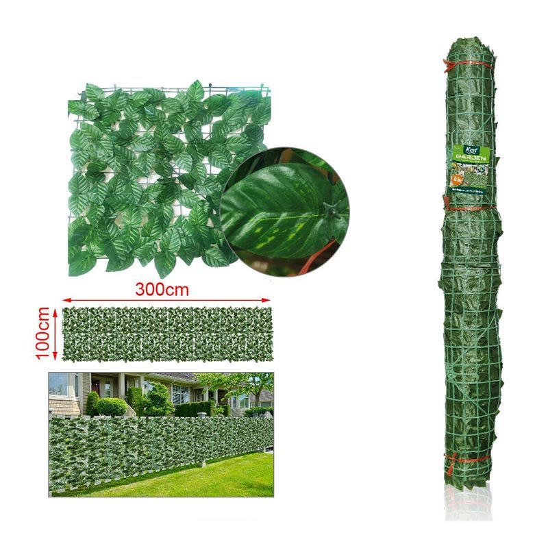 Siepe Artificiale 1x3 m su Rete con Foglie Potos