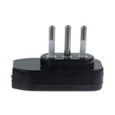 Spina Elettrica Volante Piatta Salvaspazio Laterale 2P+T 10A 250V Nero XSL1028AN