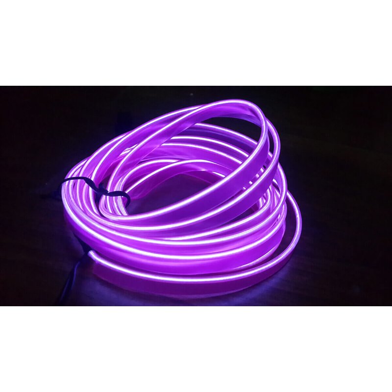 Stringa EL Striscia Neon Led Viola 5 Metri Flessibile Tagliabile Luce Decorativa Atmosfera Per Interno Auto Camion Camper Sfilata Moda