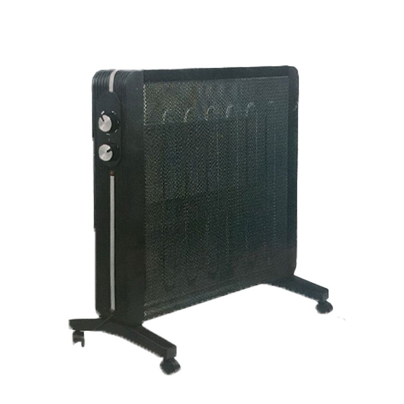 Stufa Elettrica da 1000-2000W Silensiozo e Leggero con manopola intuitiva per Ambiente fino 20mq  Colore Nero L73cm x H62cm