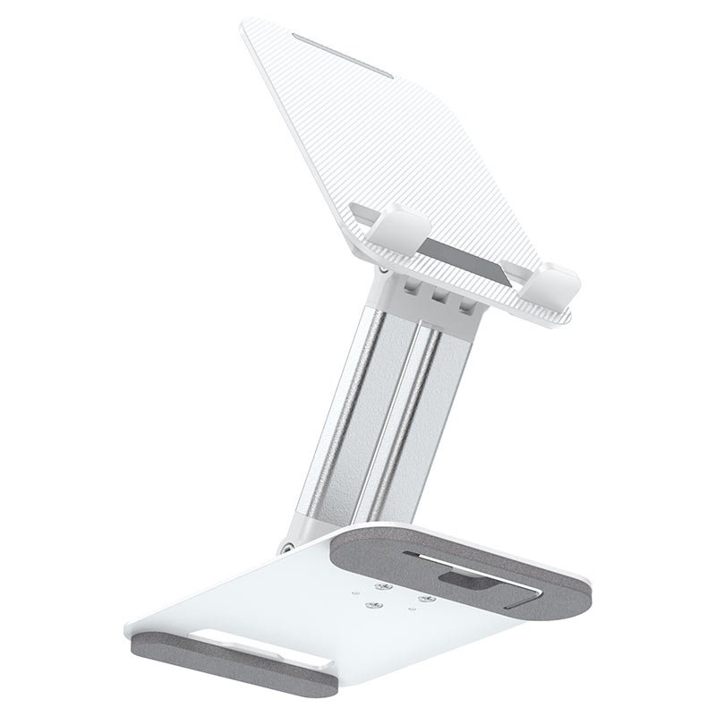 [AC880326-01] Supporto tablet universale girevole 360° bianco, stand in alluminio fino a 12,9''