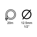 Tubo Irrigazione Retinato 1/2" 12,5 mm 20 m 3 Strati PVC 30 Bar