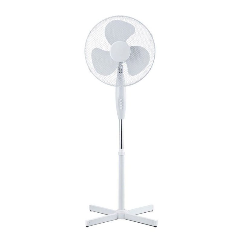 Ventilatore con Base a Croce 40W Altezza Regolabile Max 120cm 3 Pale a 3 Velocità Rotante Colore Bianco SKU-7922