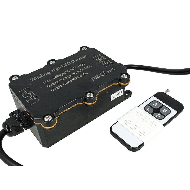 Led Dimmer Alta Tensione 220V 5A 1000W Impermeabile IP65 Con Telecomando Wireless Per Striscia Bobina Led 220V Mono Colore