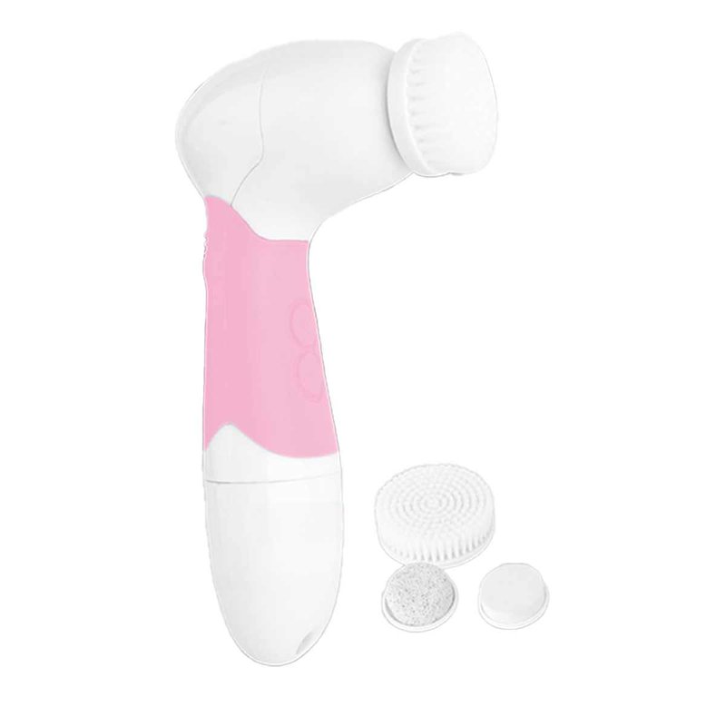 [HO388896] Spazzola per Pulizia del Viso 4  in 1  Spazzola per il Corpo Spazzola Morbida per il Viso Spugna per il Viso e Testina Esfoliante Rosa