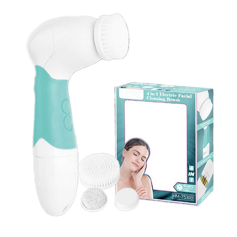 Spazzola per Pulizia del Viso 4 in 1  Spazzola per il Corpo Spazzola Morbida per il Viso Spugna per il Viso e Testina Esfoliante Blu