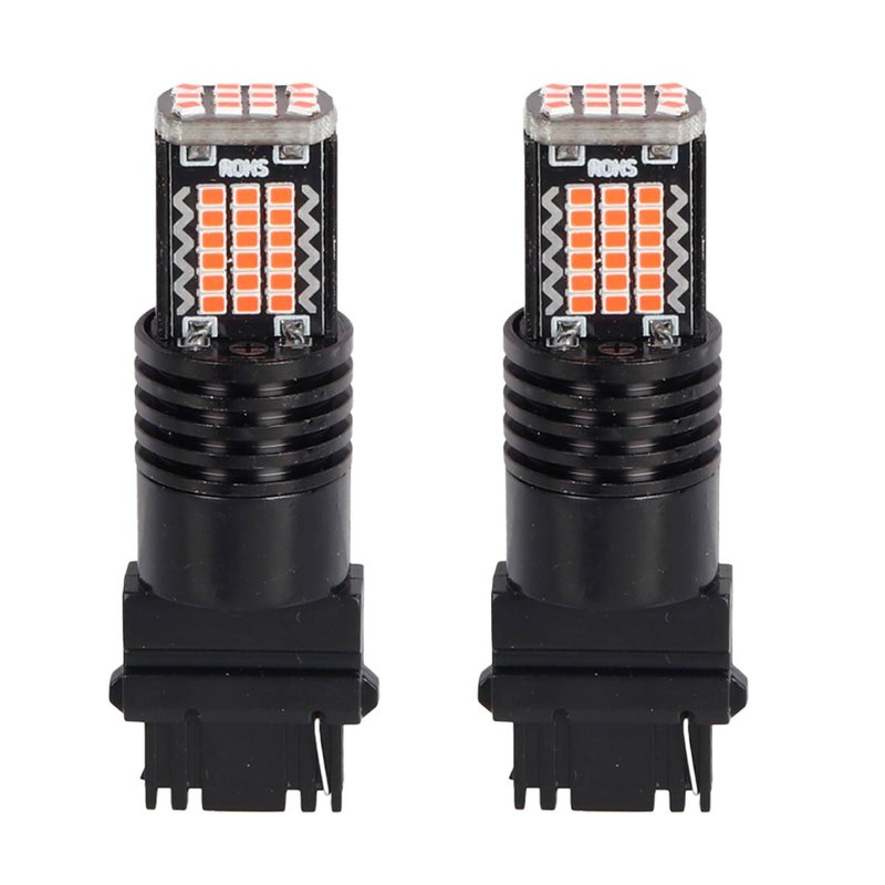 2 Pezzi LED 3157 T25 P27/W 54mm Lampade Auto Camion 12V 24V Canbus 48 SMD 2016 300lm 3.5W Mono Filamento Giallo Ambra