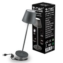 Lampada LED da Tavolo 2W Colore Bianco in Alluminio con caricatore Wireless e Touch Dimmerabile 3000K IP54 SKU-7651