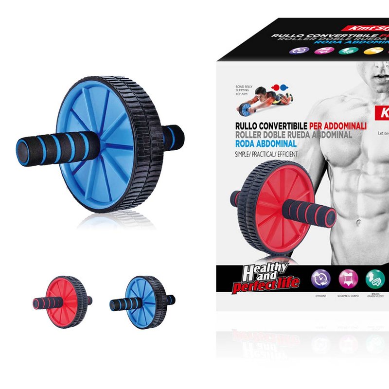 Ruota Addominali Convertibile con Doppie Ruote e Tappetino