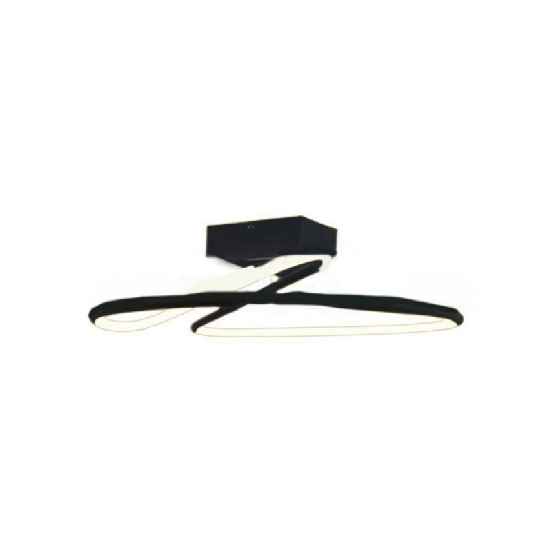 [LP6926] Plafoniera Lampadario LED 20W 2130LM Design Moderno Rotondo Spirale D250X130mm Colore Nero 4000K SKU-6926