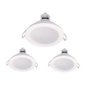 3 Faretti LED da Incasso Dimmerabili 5W 550LM 220V Rotondi Bianco D87mm H36mm Foro 70mm IP65