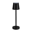 Lampada Led da Tavolo Nero Ricaricabile 3W Dimmerabile con Comandi Touch Uso Interno ed Esterno IP20 Bianco Naturale 4000K SKU-10194
