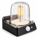 Faro Led Solare Da Parete 1,2W 120LM 3000K Rotondo Trasparente Interrrutore 3 Modalità
