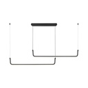 Lampadario LED a Sospensione 24W 2500lm dal Design Moderno Doppia Barra Led Con 3 Punti Fissaggio Colore Nero 4000K SKU-6941