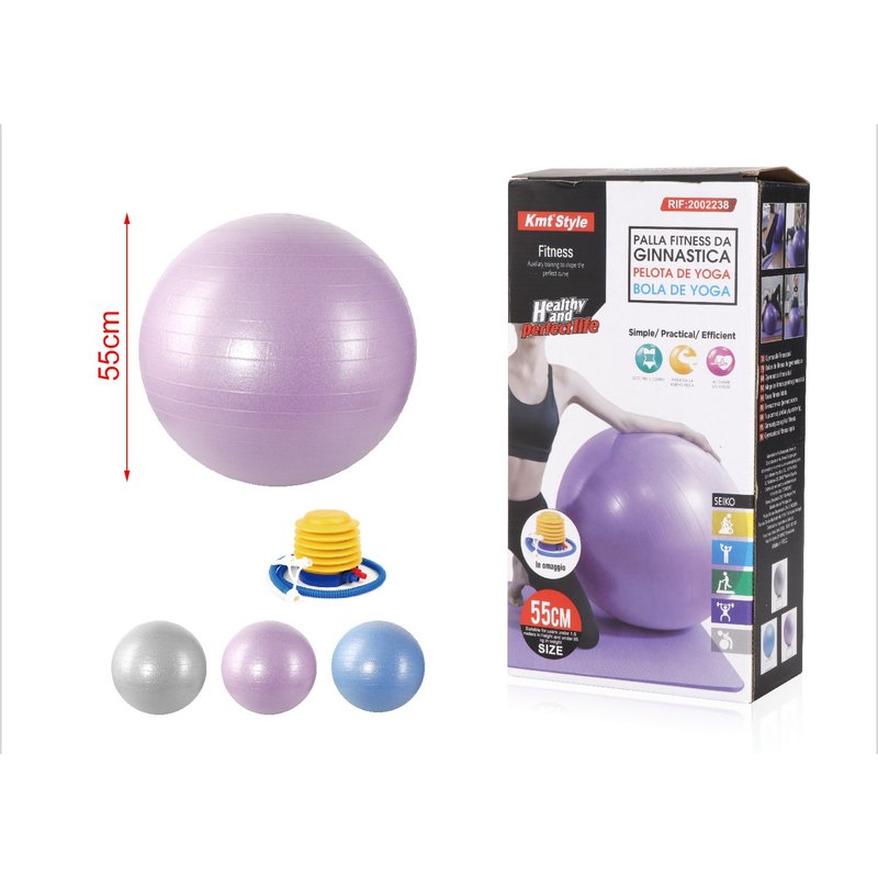 [AD202238] Palla Pilates 55 cm con pompa inclusa, colore assortito