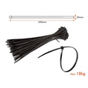 100 Fascette Cablaggio 3.5x200mm Nere Per Legare Fili e Cavi