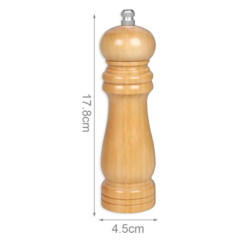 Macinapepe in legno beige 17,8 cm con macina in ceramica, per sale e pepe