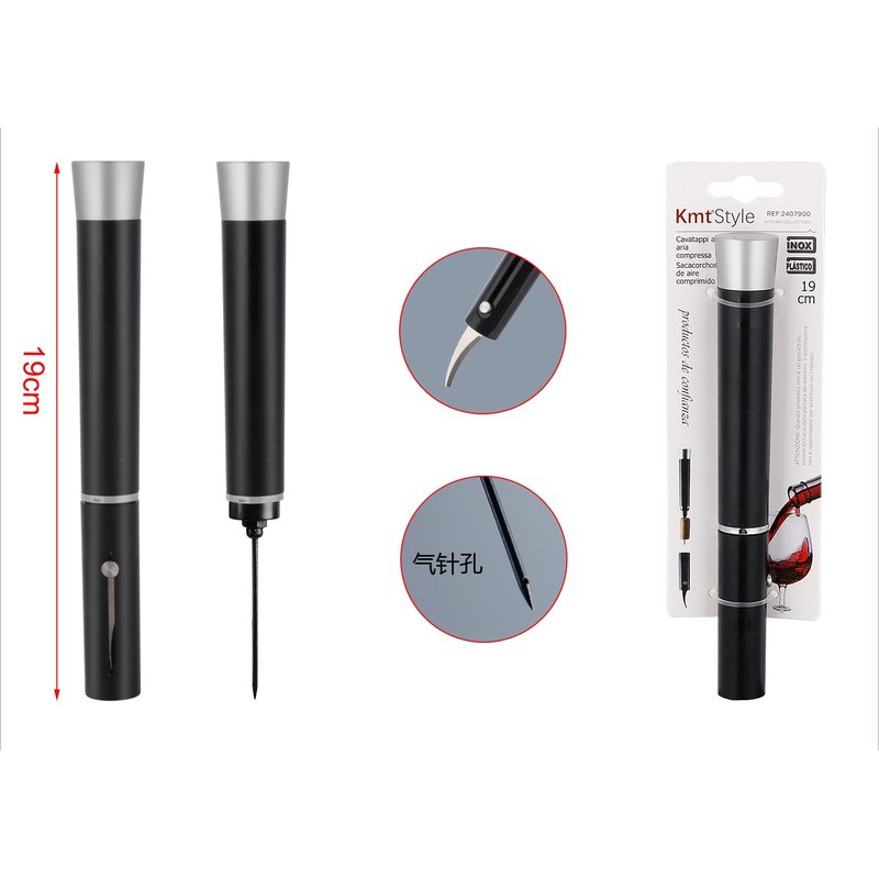 Cavatappi ad aria compressa con ago, apribottiglie per vino manuale