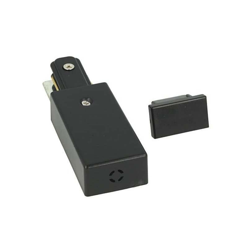 Kit Testa Connettore Alimentazione e Terminale Chiusura Per Binario Guida Monofase Colore Nero