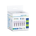 6 PZ Lampada A Led E14 P45 5,5W Bianco Neutro 4000K Forma Bulbo 180 Gradi 220V SKU-2734