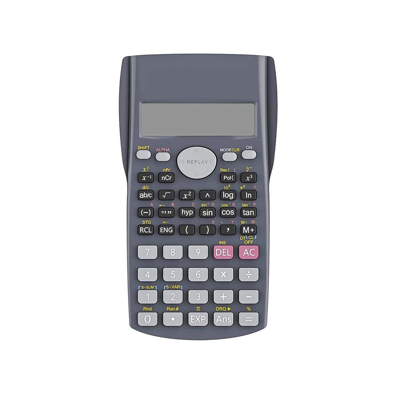 Calcolatrice scientifica 12 cifre, display doppia riga, 240 funzioni, con cover